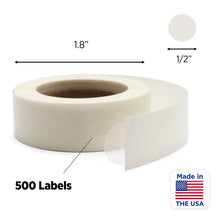 Load image into Gallery viewer, 1/2&quot; Crystal Clear Dot Stickers: 500/Roll