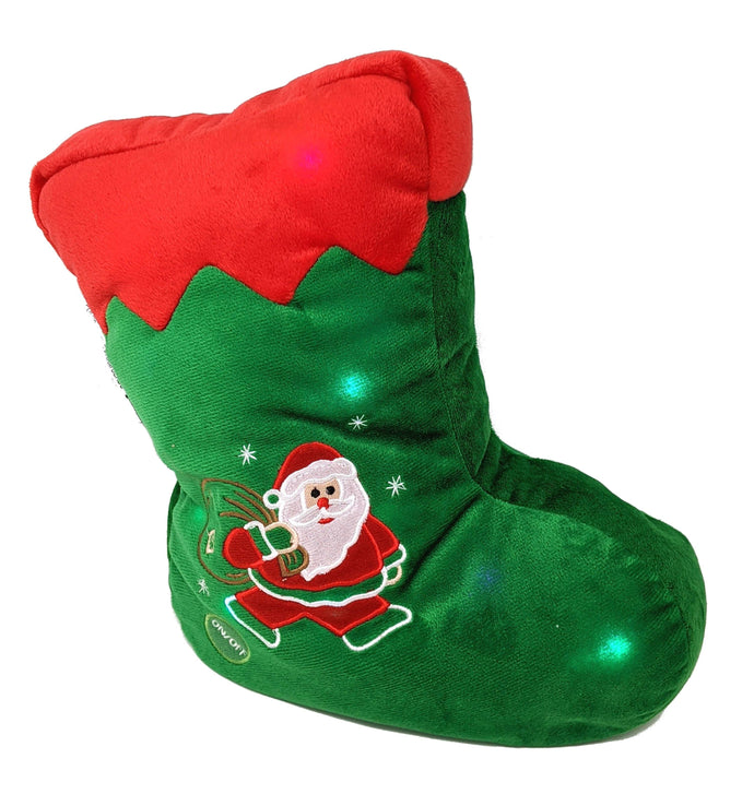 Tache Squishy Light Up Cute Christmas Santa Stocking Microbead LED Throw Pillow