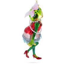 Load image into Gallery viewer, Frog in Dress Dancing Glass Christmas Ornament