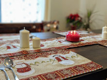 Load image into Gallery viewer, Tache Mr. &amp; Mrs. Snowman Couple Woven Tapestry Placemat Set of 4 (10323PM)