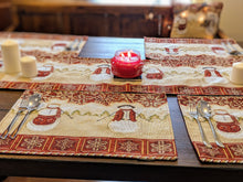 Load image into Gallery viewer, Tache Mr. &amp; Mrs. Snowman Couple Woven Tapestry Placemat Set of 4 (10323PM)