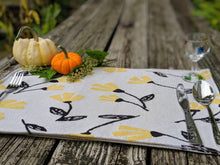 Load image into Gallery viewer, DaDa Bedding Set of 4-Pieces Sunshine Yellow Fleur Spring Tapestry Dining Table Placemats 13” x 19” (18112)