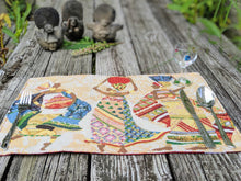 Load image into Gallery viewer, DaDa Bedding Set of 4-Pieces Dancing Women African Kwanzaa Tapestry Dining Table Placemats 13” x 19” (18117)