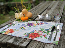 Load image into Gallery viewer, DaDa Bedding Set of 4-Pieces Tropical Sky Blue Birds Floral Tapestry Dining Table Placemats 13” x 19” (18116)