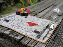 Load image into Gallery viewer, Tache Romantic Valentine’s Love Letter Beige Woven Tapestry Placemat Set (18111)