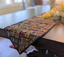 Load image into Gallery viewer, DaDa Bedding Ethnic Ornaments Geometric Black Elegant Woven Tapestry Dining Table Runner (18118)