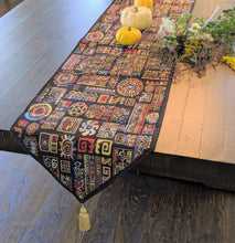 Load image into Gallery viewer, DaDa Bedding Ethnic Ornaments Geometric Black Elegant Woven Tapestry Dining Table Runner (18118)