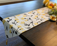 Load image into Gallery viewer, DaDa Bedding Yellow Fleur Floral Garden Woven Tapestry Dining Table Runner (18112)