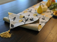 Load image into Gallery viewer, DaDa Bedding Yellow Fleur Floral Garden Woven Tapestry Dining Table Runner (18112)