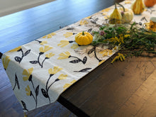 Load image into Gallery viewer, DaDa Bedding Yellow Fleur Floral Garden Woven Tapestry Dining Table Runner (18112)