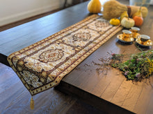 Load image into Gallery viewer, DaDa Bedding Golden Persian Style Rug Floral Brown Elegant Woven Tapestry Dining Table Runner (18119)