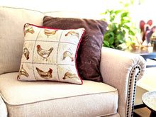 Load image into Gallery viewer, Tache Country Farmhouse Rooster Hens Woven Tapestry Throw Pillow Cover (13139CC)
