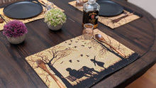 Load image into Gallery viewer, DaDalogy Bedding Set of 4 Pieces Autumn Birds Blessing Tapestry Dining Placemats 13” x 19” (Thanksgiving)