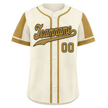 Load image into Gallery viewer, Custom Beige Raglan Sleeves Personalized Authentic Baseball Jersey BSBJ01-D017201