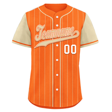 Load image into Gallery viewer, Custom Orange Yellow Stripe Fashion Personalized Authentic Baseball Jersey BSBJ01-D017235