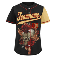Load image into Gallery viewer, Custom Black Yellow Skull Fashion Personalized Authentic Baseball Jersey BSBJ01-D017142