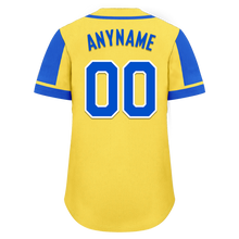 Load image into Gallery viewer, Custom Yellow Blue Raglan Sleeves Personalized Authentic Baseball Jersey BSBJ01-D017205