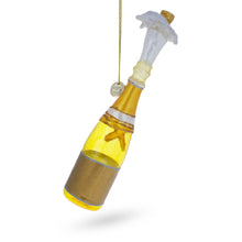 Load image into Gallery viewer, Champagne Bottle Pop Glass Christmas Ornament