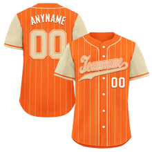 Load image into Gallery viewer, Custom Orange Yellow Stripe Fashion Personalized Authentic Baseball Jersey BSBJ01-D017235