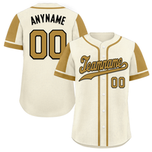 Load image into Gallery viewer, Custom Beige Raglan Sleeves Personalized Authentic Baseball Jersey BSBJ01-D017201