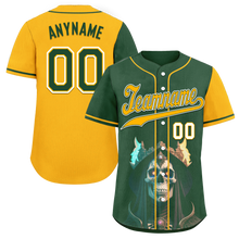 Load image into Gallery viewer, Custom Green Yellow Skull Fashion Personalized Authentic Baseball Jersey BSBJ01-D017154