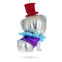 Load image into Gallery viewer, Pug in a Festive Red Hat Glass Christmas Ornament