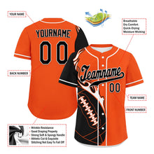 Load image into Gallery viewer, Custom Orange Black Classic Style Personalized Authentic Baseball Jersey UN002-D0b0a00-8