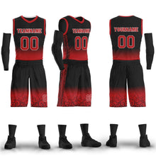 Load image into Gallery viewer, Custom Black Red Fade Fashion Sports Uniform Basketball Jersey BBJ01-D020102-4