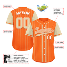 Load image into Gallery viewer, Custom Orange Yellow Stripe Fashion Personalized Authentic Baseball Jersey BSBJ01-D017235