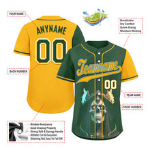 Load image into Gallery viewer, Custom Green Yellow Skull Fashion Personalized Authentic Baseball Jersey BSBJ01-D017154