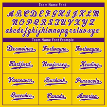 Load image into Gallery viewer, Custom Gold Purple Stripe Fashion Personalized Authentic Baseball Jersey BSBJ01-D017219