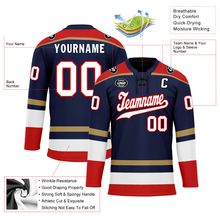 Load image into Gallery viewer, Custom Blue Red Personalized Hockey Jersey HCKJ01-D0a70af
