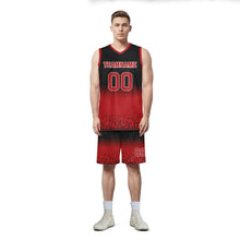 Load image into Gallery viewer, Custom Black Red Fade Fashion Sports Uniform Basketball Jersey BBJ01-D020102-4
