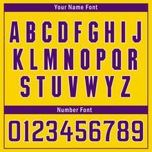 Load image into Gallery viewer, Custom Gold Purple Stripe Fashion Personalized Authentic Baseball Jersey BSBJ01-D017219