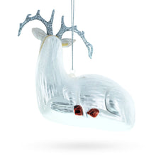 Load image into Gallery viewer, White Deer Glass Christmas Ornament