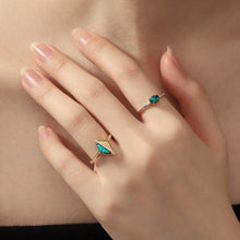 Load image into Gallery viewer, 18K Two-Tone Gold Black Opal Diamond Wedding Band Engagement Ring