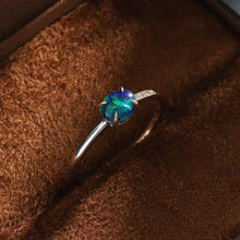 Load image into Gallery viewer, 18K Two-Tone Gold Black Opal Diamond Wedding Band Engagement Ring