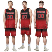 Load image into Gallery viewer, Custom Black Red Fade Fashion Sports Uniform Basketball Jersey BBJ01-D020102-4