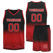 Load image into Gallery viewer, Custom Black Red Fade Fashion Sports Uniform Basketball Jersey BBJ01-D020102-4