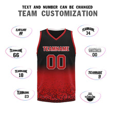 Load image into Gallery viewer, Custom Black Red Fade Fashion Sports Uniform Basketball Jersey BBJ01-D020102-4