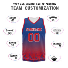 Load image into Gallery viewer, Custom Blue Red Fade Fashion Sports Uniform Basketball Jersey BBJ01-D020102-1
