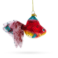 Load image into Gallery viewer, Glittered Goldfish Glass Christmas Ornament
