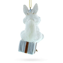 Load image into Gallery viewer, Bunny Sitting on a Gift Christmas Ornament