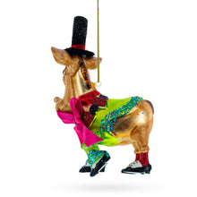 Load image into Gallery viewer, Donkey in Whimsical Costume Glass Christmas Ornament