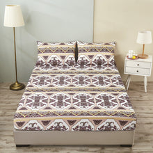 Load image into Gallery viewer, DaDa Bedding Majestic Oriental Kilim Fitted Sheet - w/ Pillow Cases Royal Persian Traditional Design Intricate Ornate Ornament Print