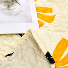 Load image into Gallery viewer, DaDa Bedding Botanical Floral Throw Blanket - Quilted Yellow Fleur Golden Orange Spring Time Tulips - Scalloped Edges Bright Vibrant Ivory Cream - 50 x 60