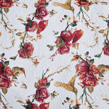 Load image into Gallery viewer, Tache Vintage Rose Garden Hummingbirds Burgundy White Reversible Floral Quilt Set (SD-7676)