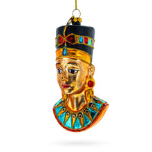 Load image into Gallery viewer, Egyptian Queen Nefertiti Glass Christmas Ornament