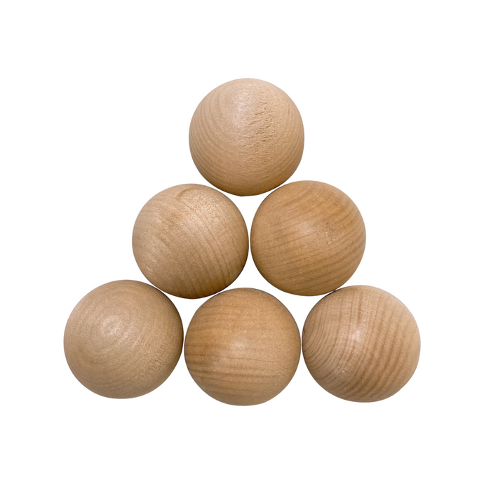 **Pre-order (Ships in 2-3 Weeks)**6 Pcs Wooden Balls in Natural Color Diameter 1.8 inches