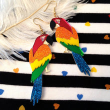 Load image into Gallery viewer, Tropical Parrot Acrylic Statement Earrings